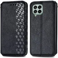 Lux-Case Funda de piel con una elegante impresión de rombos para Samsung Galaxy M53 5G - Negro
