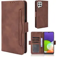 Lux-Case Funda de piel de estilo moderno para Samsung Galaxy A22 4G - Marrón