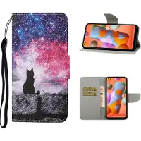 Lux-Case Funda abatible Wonderland Samsung Galaxy A21s - Gato Negro