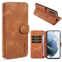 Lux-Case Funda Retro DG.MING Samsung Galaxy S21 FE - Marrón