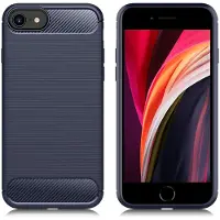 Lux-Case Funda Carbon Flex - iPhone SE 2020 - Azul Oscuro