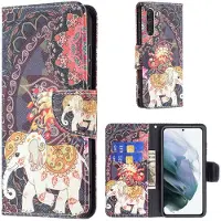 Lux-Case Funda abatible Wonderland Samsung Galaxy S21 FE - Flor Y Elefante