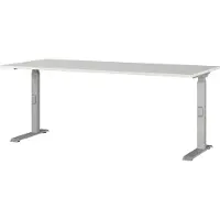 OEM Escritorio con altura ajustable, 180x91x80 cm, color gris claro/plateado
