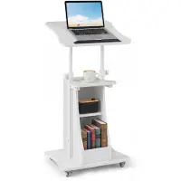 OEM Escritorio de pie con altura ajustable de 72 a 112 cm, superficie inclinable, ruedas, 50x40 cm
