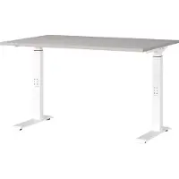 OEM Escritorio con altura ajustable, color cachemir/blanco, dimensiones 120x91x80 cm
