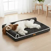 Merkloos Cama ortopédica para perros, tamaño XL, color negro. Impermeable y lavable