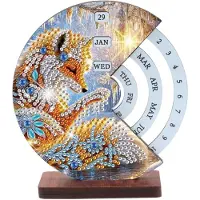 Merkloos Calendario lunar para mesa, técnica de pintura con diamantes 5D