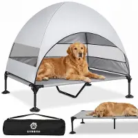 Merkloos Cama elevada para perros con techo de sombra