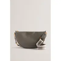 Ted Baker Essina Webbing Leather Half Moon Bag Mid-grey Talla: OS | Bolsos de Mano Outlet | Mujer | Gris