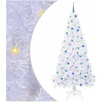 vidaXL Árbol de Navidad artificial, blanco, 240 cm, de PVC y acero