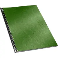GBC CE040045 LeatherGrain Tapas de encuadernacion | 250 gr | verde oscuro | textura de piel | 100 unidades