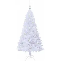 vidaXL Árbol de Navidad artificial, blanco, 150 cm, de PVC y acero