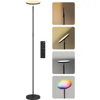 HOMCOM Lámpara de pie RGB con cabezal giratorio, moderna, color