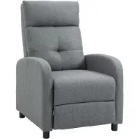 StarTech.com Sillón de relax - Sillón para televisión - Sillón de TV - Respaldo ajustable - Acolchado - Tapizado en tela - Estructura de madera - Gris - 67 x 87 x 98 cm