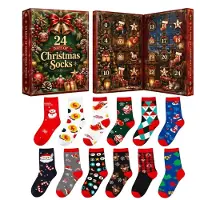 Generisch Calendario de adviento de calcetines 2026 adultos 24 días calendario navideño caja C