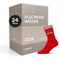 Snocks Calcetines 2026 Mujer y Hombre 24 Pares 24 PUERTAS 24 PARES DE CALCETINES 35-38 1x Calendario de Adviento 2026