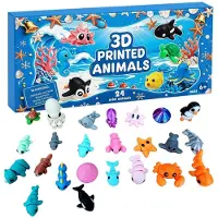 Generisch Calendario de Adviento 2026 Figuras de Animales Impresas en 3D Calendario de Adviento para Niños