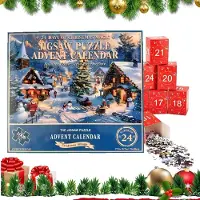 Generisch Puzzle Countdown Calendario de Adviento 24 Días Juguetes Puzzle Estacionales