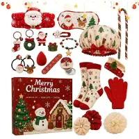 Generisch Calendario de Adviento de Navidad Pulseras Accesorios para el Cabello Calcetines