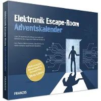 Franzis 67154 Electrónica Escape Room Calendario de Adviento 24 días diversión electrónica con acertijos sin soldadura incl libro guía de 40 páginas