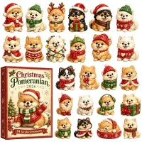 Generisch Calendario de Adviento Pomerania 2026 Calendario de Cuenta Regresiva Navideño de 24 Días