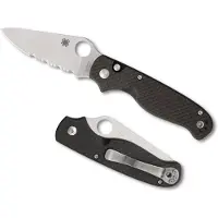 Spyderco Navaja ButtonUp Carbon Fiber, hoja dentada
