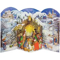 Richard Sellmer Verlag Calendario de Adviento Ilustrado Calendario de Navidad para Niños y Adultos con Purpurina Jesús ha Nacido