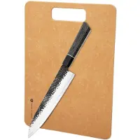Eden Küchenmesser Cuchillo de chef Eden Elements de 20 cm con tabla de cortar de fibra de madera