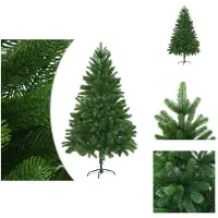 vidaXL Árbol de Navidad artificial, con agujas realistas, 210 cm, color verde - Árboles de Navidad