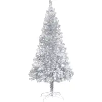 The Living Store El Living Store: Árbol de Navidad artificial con soporte, color plateado, 210 cm, material: PET