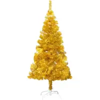 The Living Store El Living Store: Árbol de Navidad artificial con soporte, color dorado, 180 cm, material: PET