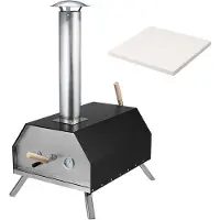 Bremermann Horno de pizza con piedra para pizza de 30x2x30 cm / para briquetas, carbón vegetal o pellets