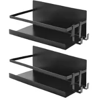 Merkloos Omgoods - Juego de 2 estanterías magnéticas para la cocina con 4 ganchos - Estante para especias que ahorra espacio