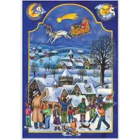 Richard Sellmer Verlag Calendario de Adviento Calendario de Navidad de Papel con Imágenes y Purpurina para Niños y Adultos Llega San Nicolás