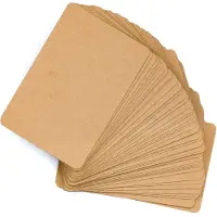 OEM 50 tarjetas de papel kraft, tamaño A6, 300 g/m², color marrón, con esquinas redondeadas
