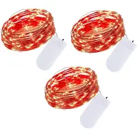 OEM Conjunto de luces, 2 metros, 20 LEDs rojos, funciona con pilas, cable de cobre