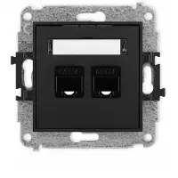 Karlik ICON, caja de red doble, Cat 5e, 2xRJ45, color negro