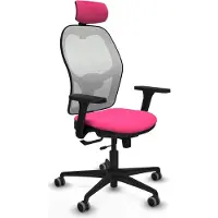 Piqueras Y Crespo Silla de oficina con reposacabezas, marca Jorquera , modelo 3D036G2, color rosa