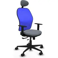 Piqueras Y Crespo Silla de oficina con reposacabezas, marca Jorquera , modelo 1D036N1, color gris