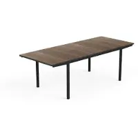Keter Mesa de jardín Porto, extensible, de 160 a 240 cm, color nogal/gris