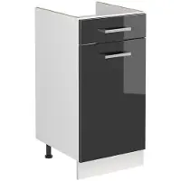 Vicco Armario bajo para fregadero R-Line Antracita alto brillo/Blanco 40 cm sin encimera, Model 72857