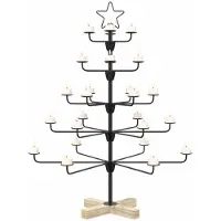 Syfax Árbol de Navidad de metal con soporte KUOPIO 90 cm Acero Negro