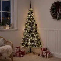 Syfax Árbol de Navidad artificial con bolas 120 cm 150 LED