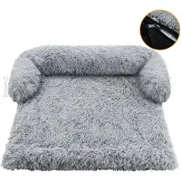 Markenlos Cama para mascotas de color gris, con bordes y cojín, de gran tamaño, lavable, apta para mascotas de hasta 20 kg