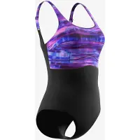 Speedo - Women's Print Contour Eclipse One Piece - Traje de baño size 46, negro