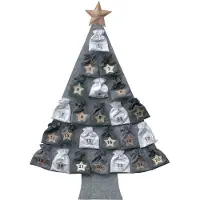 Merkloos Calendario de Adviento Árbol de Navidad - Para rellenar - Gris