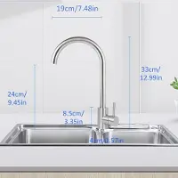 Markenlos Grifo de acero inoxidable para lavabo, giratorio 360°