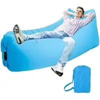 Merkloos Banco inflable con bolsa de transporte - Portátil e impermeable