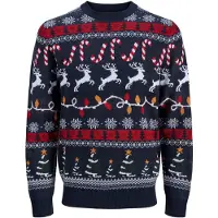 Jack & Jones Jersey 'JJXmas Santa' navy / naranja / rojo / blanco