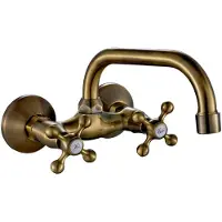 Merkloos Soporte de pared para grifo de cocina - Diseño clásico en bronce